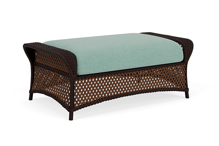 Lloyd Flanders - Grand Traverse Large Ottoman In Caramel Finish With Pavian Pool Fabric - 713270362045 view 2