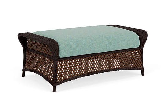 Lloyd Flanders - Grand Traverse Large Ottoman In Caramel Finish With Pavian Pool Fabric - 713270362045 view 2