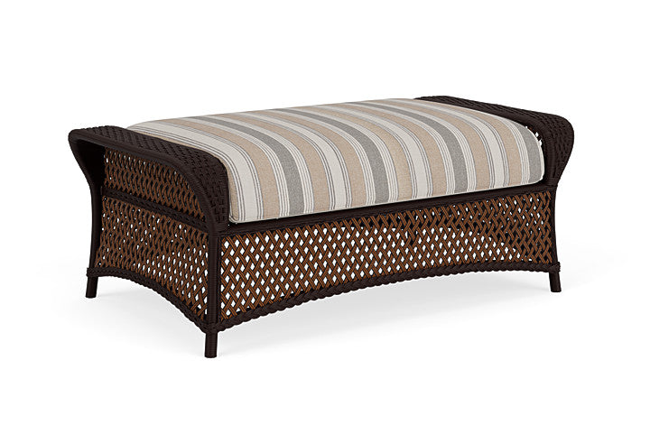 Lloyd Flanders - Grand Traverse Large Ottoman In Caramel Finish With Purveyor Pewter Fabric - 71327036146 view 2
