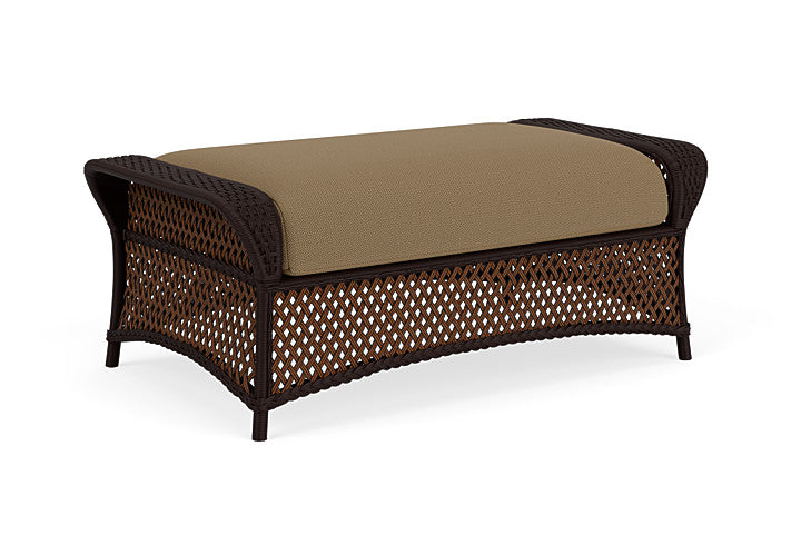 Lloyd Flanders - Grand Traverse Large Ottoman In Caramel Finish With Reflections Straw Fabric - 713270362053 view 1