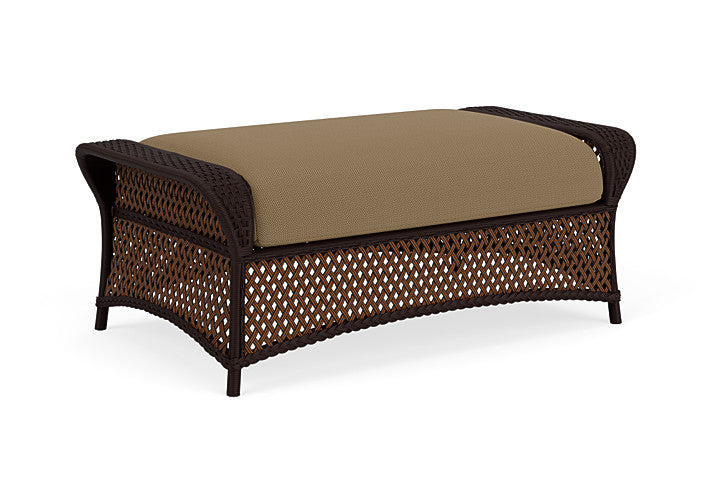 Lloyd Flanders - Grand Traverse Large Ottoman In Caramel Finish With Reflections Straw Fabric - 713270362053 view 2