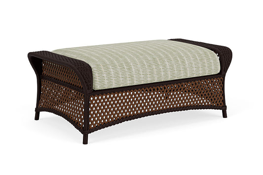Lloyd Flanders - Grand Traverse Large Ottoman In Caramel Finish With Romulo Laurel Fabric - 713270362049 view 2