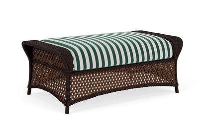 Lloyd Flanders - Grand Traverse Large Ottoman In Caramel Finish With Safari/White Stripe Fabric - 71327036269 view 1