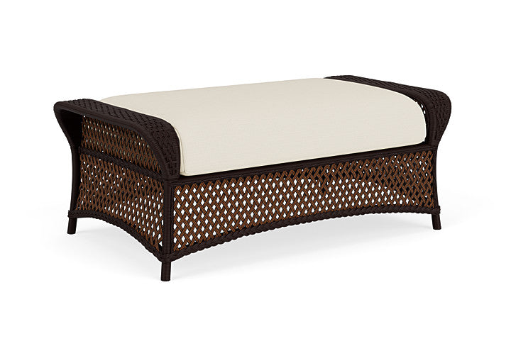 Lloyd Flanders - Grand Traverse Large Ottoman In Caramel Finish With Sailcloth Sailor Fabric - 71327036434 view 1