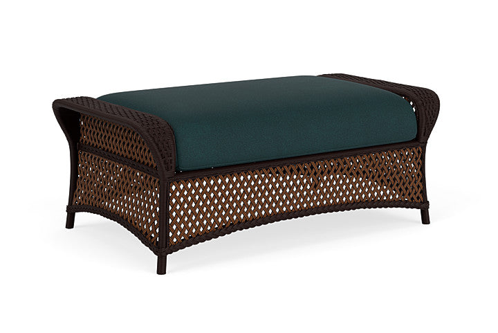 Lloyd Flanders - Grand Traverse Large Ottoman In Caramel Finish With Sandberg Lagoon Fabric - 713270362039 view 2
