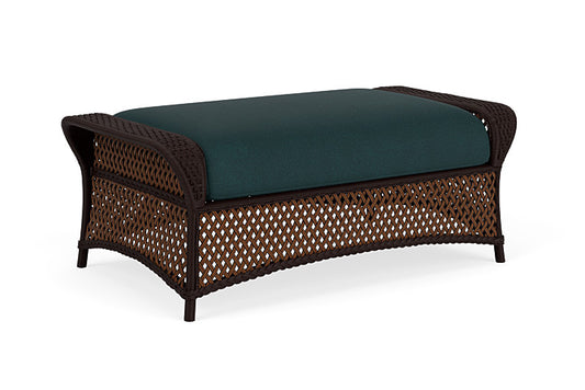 Lloyd Flanders - Grand Traverse Large Ottoman In Caramel Finish With Sandberg Lagoon Fabric - 713270362039 view 2