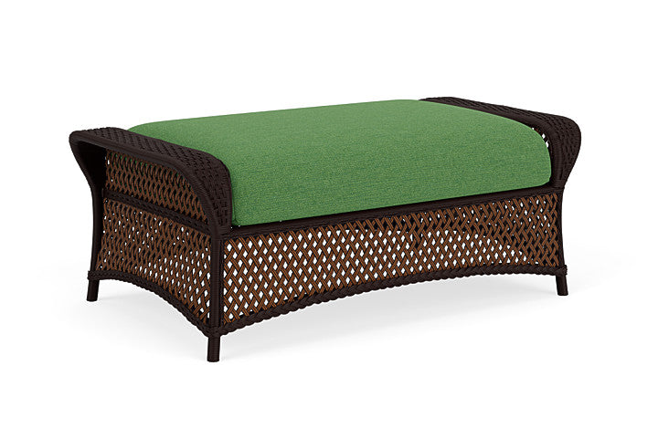 Lloyd Flanders - Grand Traverse Large Ottoman In Caramel Finish With Seadog Botanical Fabric - 713270362066 view 2