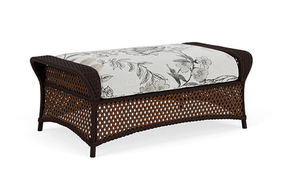 Lloyd Flanders - Grand Traverse Large Ottoman In Caramel Finish With Serena Floral Dove Fabric - 713270362077 view 1