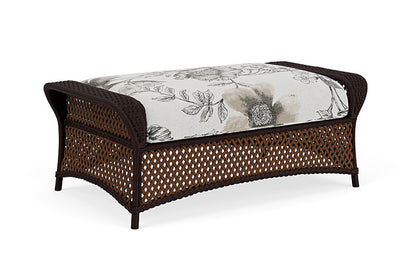 Lloyd Flanders - Grand Traverse Large Ottoman In Caramel Finish With Serena Floral Dove Fabric - 713270362077 view 2