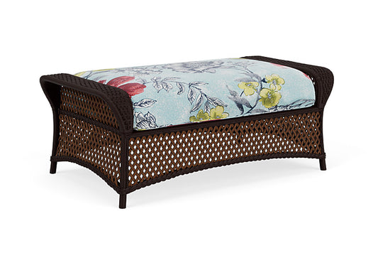 Lloyd Flanders - Grand Traverse Large Ottoman In Caramel Finish With Serena Floral Meadow Fabric - 713270362079 view 1
