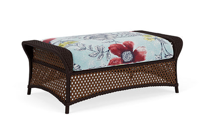 Lloyd Flanders - Grand Traverse Large Ottoman In Caramel Finish With Serena Floral Meadow Fabric - 713270362079 view 2
