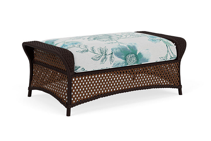 Lloyd Flanders - Grand Traverse Large Ottoman In Caramel Finish With Serena Floral Mist Fabric - 713270362078 view 2