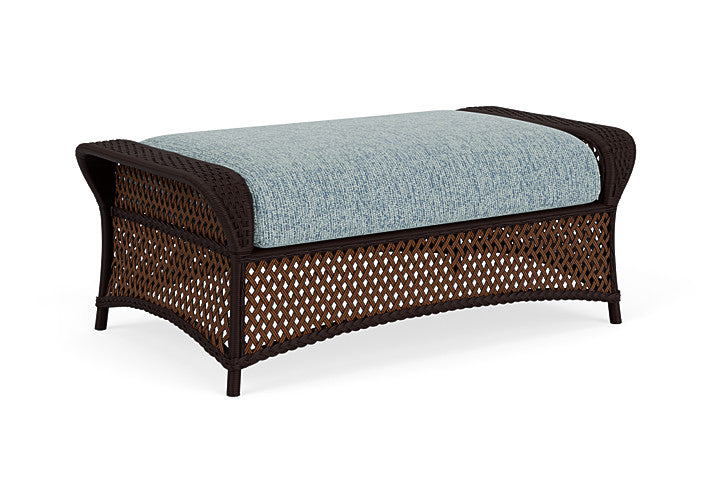 Lloyd Flanders - Grand Traverse Large Ottoman In Caramel Finish With Serene Ocean Fabric - 713270362032 view 1