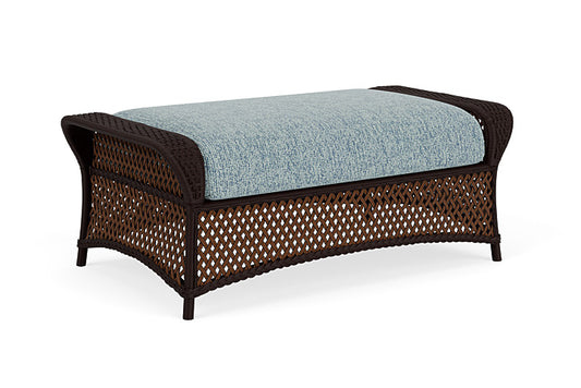 Lloyd Flanders - Grand Traverse Large Ottoman In Caramel Finish With Serene Ocean Fabric - 713270362032 view 1
