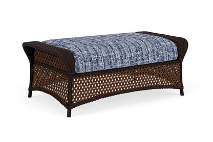 Lloyd Flanders - Grand Traverse Large Ottoman In Caramel Finish With Visions Cobalt Fabric - 71327036683 view 1