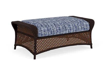 Lloyd Flanders - Grand Traverse Large Ottoman In Caramel Finish With Visions Cobalt Fabric - 71327036683 view 2