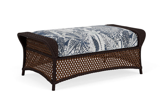 Lloyd Flanders - Grand Traverse Large Ottoman In Caramel Finish With Wayfarer Mist Fabric - 713270362074 view 1