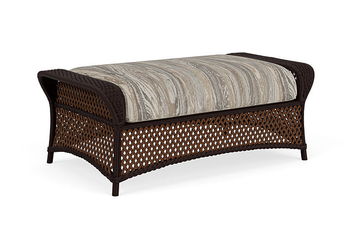 Lloyd Flanders - Grand Traverse Large Ottoman In Caramel Finish With Woodgrain Ash Fabric - 71327036723 view 1