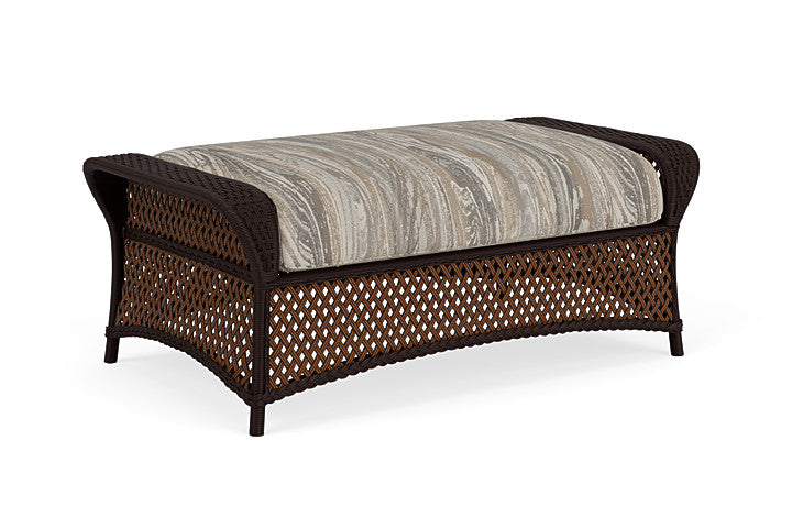 Lloyd Flanders - Grand Traverse Large Ottoman In Caramel Finish With Woodgrain Ash Fabric - 71327036723 view 2