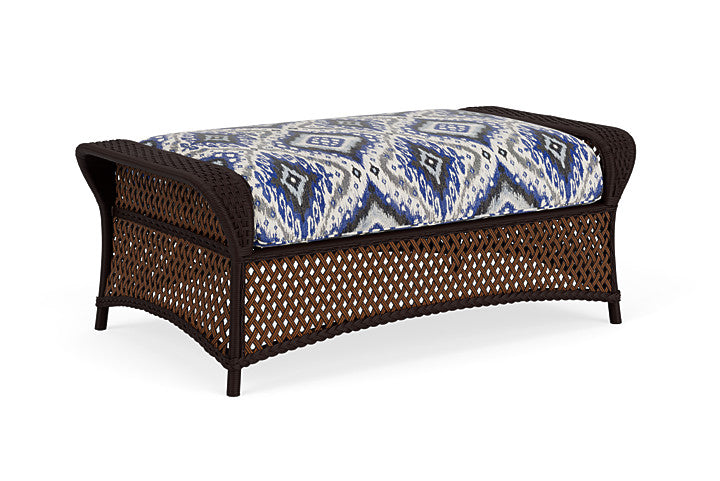Lloyd Flanders - Grand Traverse Large Ottoman In Caramel Finish With Yoko Mediterranean Fabric - 71327036705 view 2