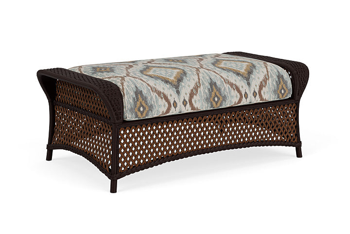 Lloyd Flanders - Grand Traverse Large Ottoman In Caramel Finish With Yoko Mist Fabric - 71327036727 view 1