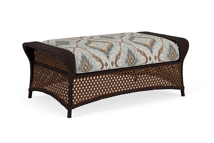 Lloyd Flanders - Grand Traverse Large Ottoman In Caramel Finish With Yoko Mist Fabric - 71327036727 view 2