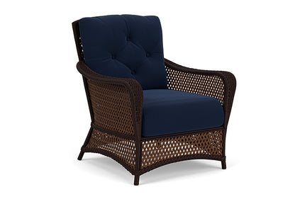 Lloyd Flanders - Grand Traverse Lounge Chair In Caramel Finish With Decorline Navy Fabric - 713020362019 view 1