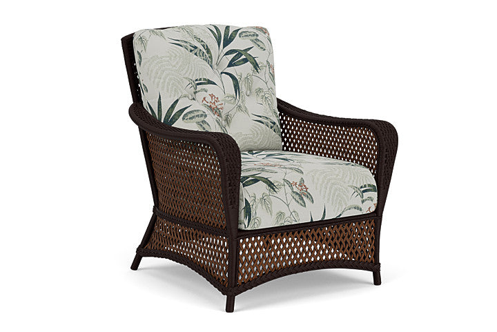 Lloyd Flanders - Grand Traverse Lounge Chair In Caramel Finish With Delicate Botanical Sage Fabric - 713020362075 view 1