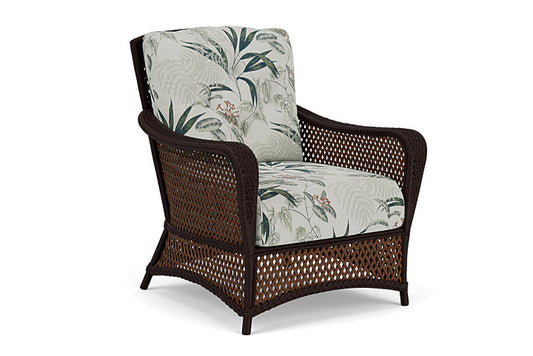 Lloyd Flanders - Grand Traverse Lounge Chair In Caramel Finish With Delicate Botanical Sage Fabric - 713020362075 view 1