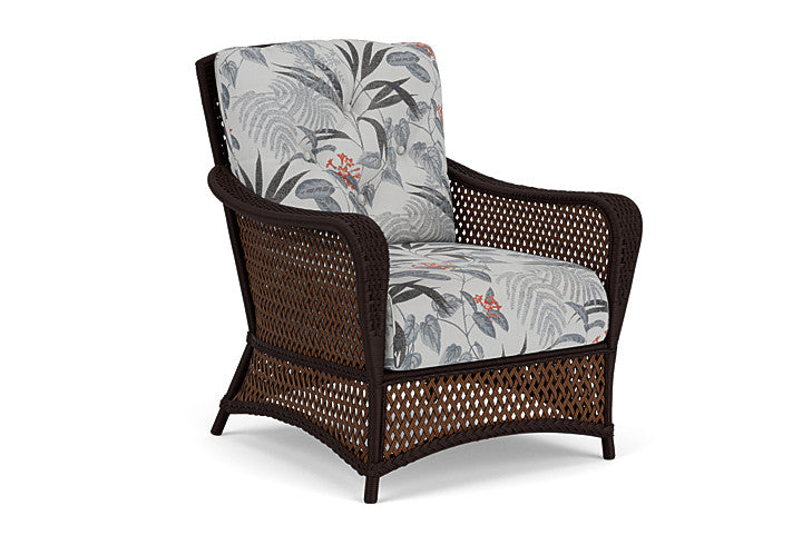 Lloyd Flanders - Grand Traverse Lounge Chair In Caramel Finish With Delicate Botanical Slate Fabric - 713020362076 view 1