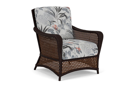 Lloyd Flanders - Grand Traverse Lounge Chair In Caramel Finish With Delicate Botanical Slate Fabric - 713020362076 view 1