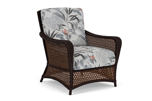 Lloyd Flanders - Grand Traverse Lounge Chair In Caramel Finish With Delicate Botanical Slate Fabric - 713020362076 view 1