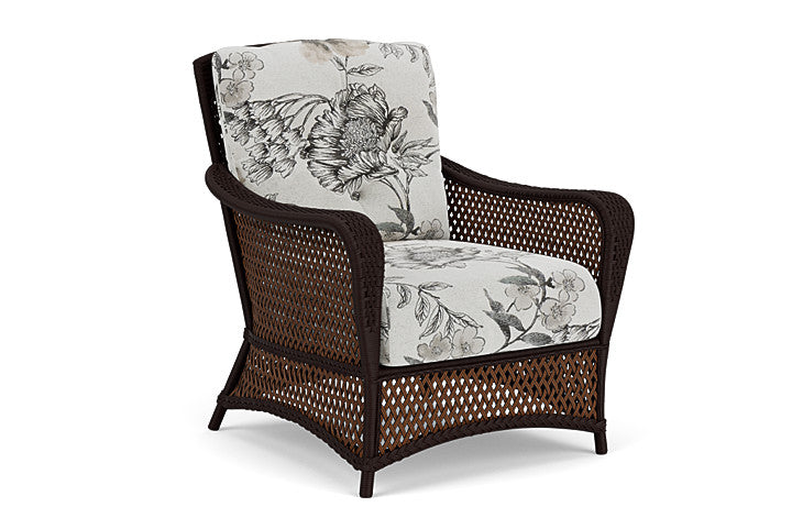 Lloyd Flanders - Grand Traverse Lounge Chair In Caramel Finish With Serena Floral Dove Fabric - 713020362077 view 1