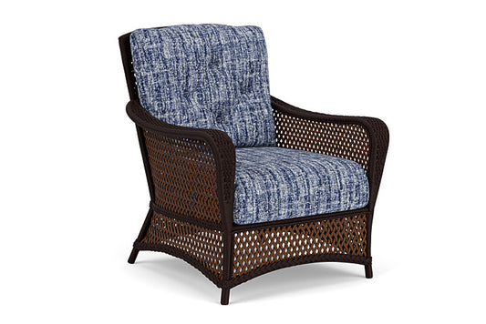 Lloyd Flanders - Grand Traverse Lounge Chair In Caramel Finish With Visions Cobalt Fabric - 71302036683 view 1