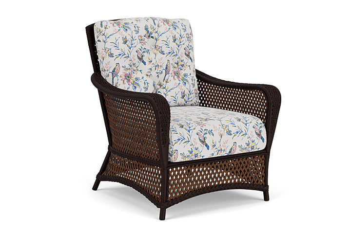 Lloyd Flanders - Grand Traverse Lounge Chair In Caramel Finish With Whimsical Bird Song Fabric - 713020362080 view 1