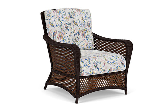 Lloyd Flanders - Grand Traverse Lounge Chair In Caramel Finish With Whimsical Bird Song Fabric - 713020362080 view 1