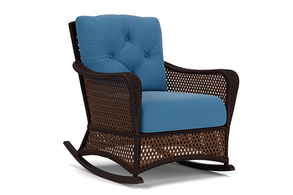 Lloyd Flanders - Grand Traverse Lounge Rocker In Caramel Finish With Bamboo Bay Sky Fabric - 713330362007 view 1