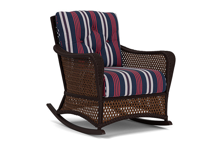 Lloyd Flanders - Grand Traverse Lounge Rocker In Caramel Finish With Berkely Hall Navy Fabric - 713330362063 view 1