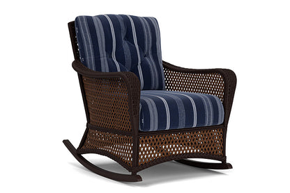 Lloyd Flanders - Grand Traverse Lounge Rocker In Caramel Finish With Consider Indigo Fabric - 713330361969 view 1
