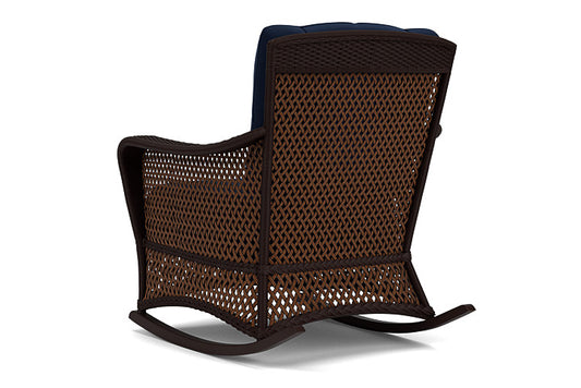 Lloyd Flanders - Grand Traverse Lounge Rocker In Caramel Finish With Decorline Navy Fabric - 713330362019 view 2