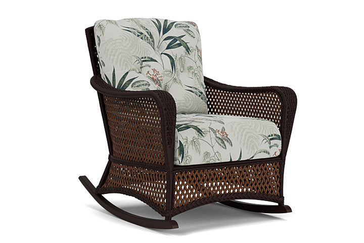 Lloyd Flanders - Grand Traverse Lounge Rocker In Caramel Finish With Delicate Botanical Sage Fabric - 713330362075 view 1