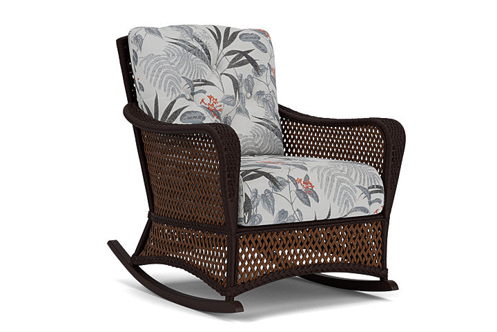 Lloyd Flanders - Grand Traverse Lounge Rocker In Caramel Finish With Delicate Botanical Slate Fabric - 713330362076 view 1