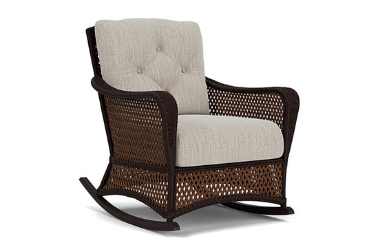 Lloyd Flanders - Grand Traverse Lounge Rocker In Caramel Finish With Friendly Flax Fabric - 713330362026 view 1