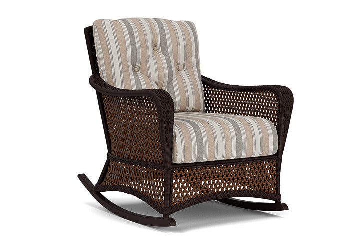 Lloyd Flanders - Grand Traverse Lounge Rocker In Caramel Finish With Purveyor Pewter Fabric - 71333036146 view 1
