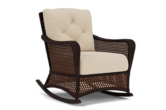 Lloyd Flanders - Grand Traverse Lounge Rocker In Caramel Finish With Raindrop Almond Fabric - 713330362055 view 1