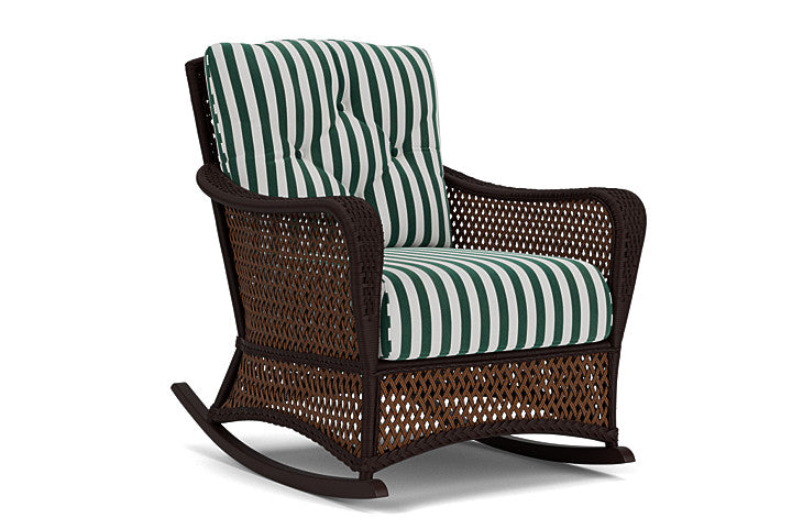 Lloyd Flanders - Grand Traverse Lounge Rocker In Caramel Finish With Safari/White Stripe Fabric - 71333036269 view 1
