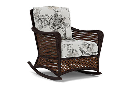 Lloyd Flanders - Grand Traverse Lounge Rocker In Caramel Finish With Serena Floral Dove Fabric - 713330362077 view 1