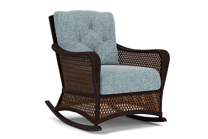 Lloyd Flanders - Grand Traverse Lounge Rocker In Caramel Finish With Serene Ocean Fabric - 713330362032 view 1