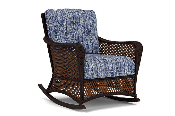 Lloyd Flanders - Grand Traverse Lounge Rocker In Caramel Finish With Visions Cobalt Fabric - 71333036683 view 1