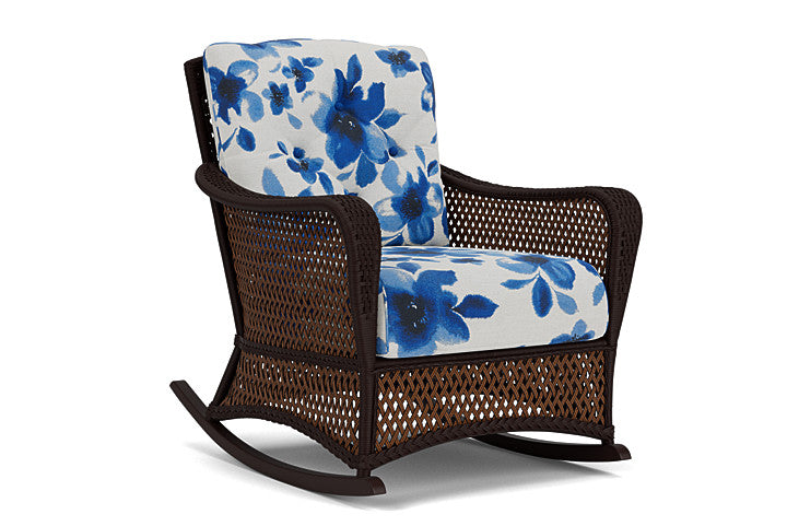 Lloyd Flanders - Grand Traverse Lounge Rocker In Caramel Finish With Watercolor Blossom Capri Fabric - 71333036672 view 1